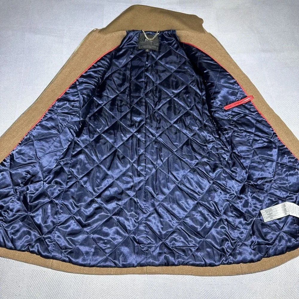 J Crew Brown Wool Lodge Coat Women's Size 00 Italian Stadium Cloth Nello Gori - Picture 4 of 14